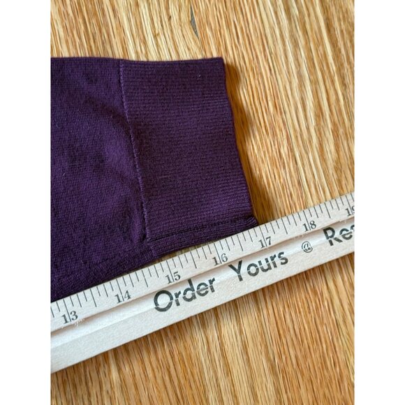 Calvin Klein Purple Long Sleeve Sweater With Ribbed Mock Neck Button Detail - Picture 10 of 10